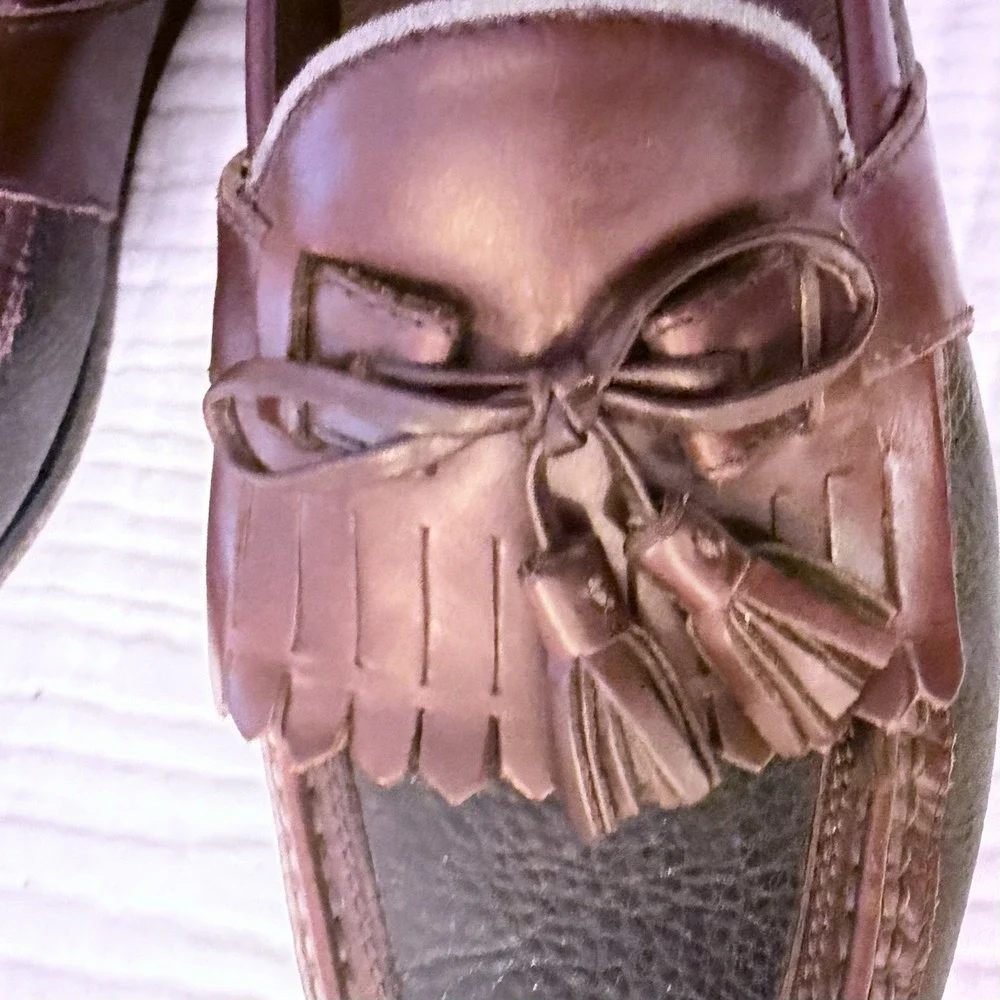 Johnston &‎ Murphy Aragon II Kiltie Tassel Loafer Mens 10 Slip On Leather Shoe